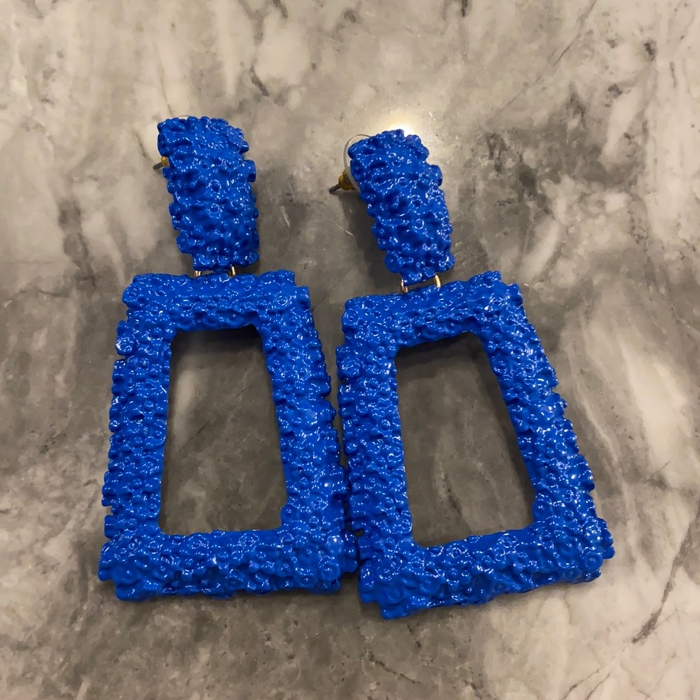 Shashi royal blue statement earring